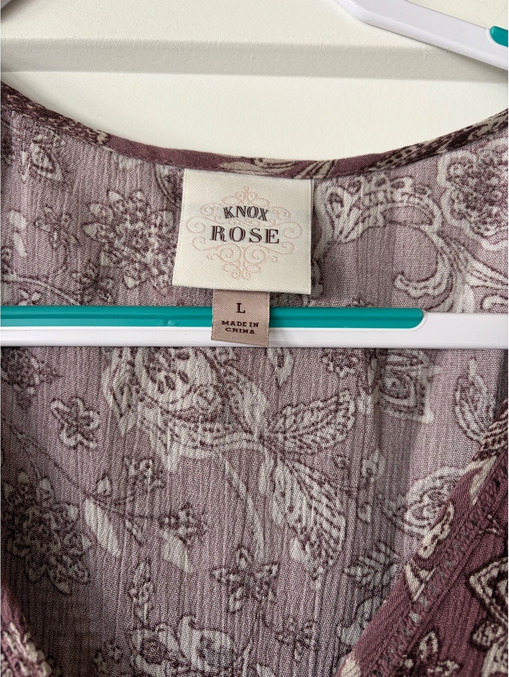 Knox Rose Wrap Maxi Dress — Mauve Floral/Paisley, Size L - Picture 2 of 2